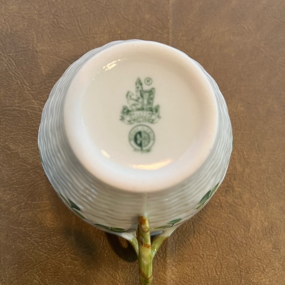 Antique Belleek Shamrock Cup and Saucer Set, Timeless Shamrock Pattern - Picture 9 of 12